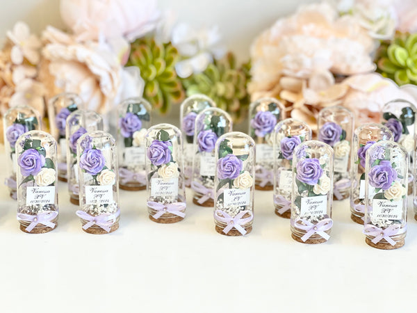 10 pcs Wedding Favors – Custom Glass Dome Cloche Favors, Beauty and the Beast Party Favors for Guests