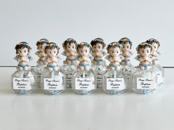10 pcs Baptism Favors, Christening Favors with Angel, Custom Favor Boxes, Personalized First Communion Souvenirs, Custom Baptism Gifts