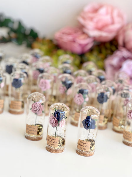 10 pcs Wedding Favors – Custom Glass Dome Cloche Favors, Beauty and the Beast Party Favors for Guests