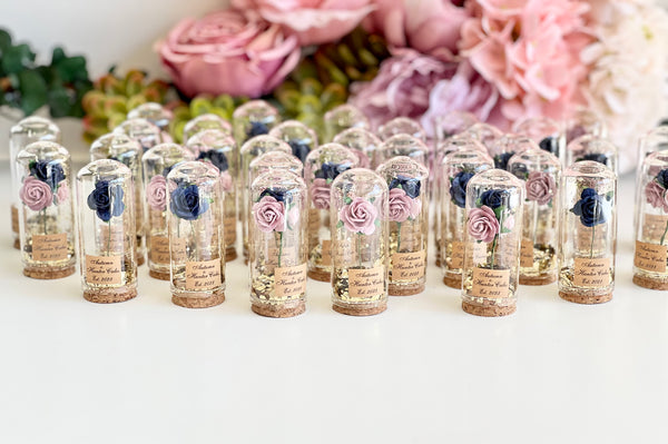 10 pcs Wedding Favors – Custom Glass Dome Cloche Favors, Beauty and the Beast Party Favors for Guests