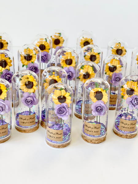 10 pcs Wedding Favors for Guests, Wedding Favors, Rustic Wedding, Custom Favors, Personalized Sunflower Favors, Rustic Favors