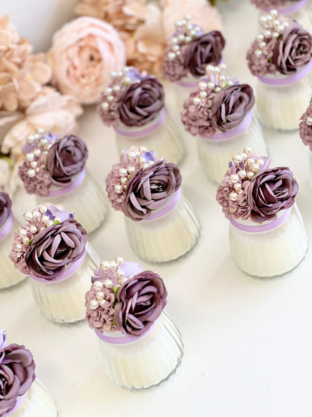 Purple Custom Candle Wedding Favors for Guests, Personalized Party Candle Favors, Bulk Candle Favors, Decorative Candles for Home, Customizable Wedding Favors