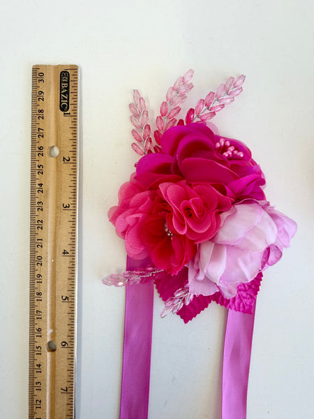 Hot Pink Elegance Corsage and Boutonniere Set, Wedding Prom, Prom Party Corsage Set