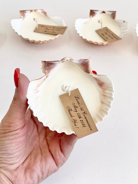 5 pcs Beach Wedding Sea Shell Candle Favors with Box, Ocean Theme Wedding Favors for Guests, Custom Beach Party Favors