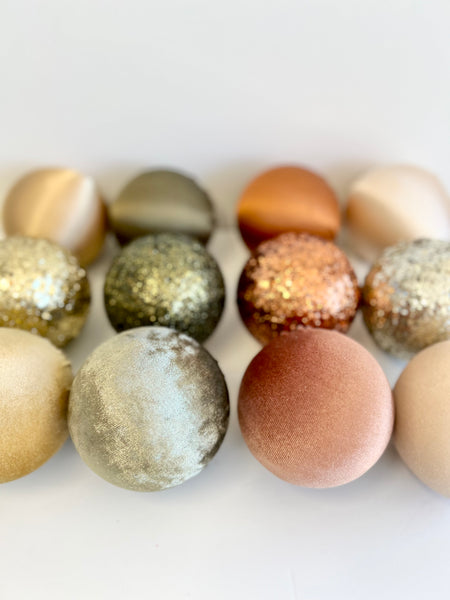 12 pcs Luxury Brown Shades Christmas Ornaments, Mix of Velvet Satin Glitter Textured Balls, Elegant Holiday Tree Decorations, Christmas Gift