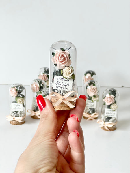10 pcs Wedding Favors – Custom Glass Dome Cloche Favors, Beauty and the Beast Party Favors for Guests