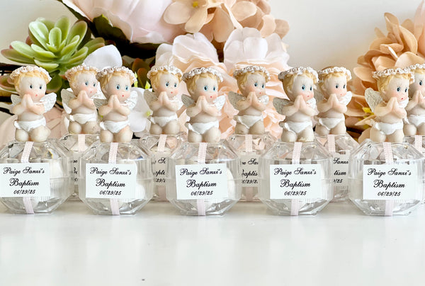 10 pcs Baptism Favors, Christening Favors with Angel, Custom Favor Boxes, Personalized First Communion Souvenirs, Custom Baptism Gifts
