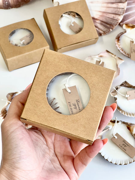 5 pcs Beach Wedding Sea Shell Candle Favors with Box, Ocean Theme Wedding Favors for Guests, Custom Beach Party Favors