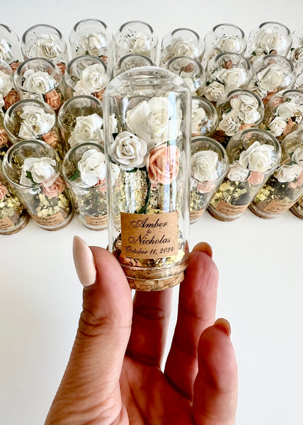 10 pcs Wedding Favors – Custom Glass Dome Cloche Favors, Beauty and the Beast Party Favors for Guests