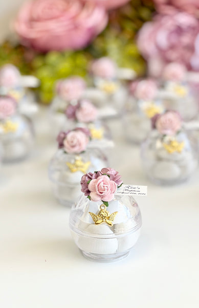 10 pcs Baptism Favors, Christening Favors, Angel Favor Boxes, Personalized First Communion Souvenirs, Custom Baptism Gifts