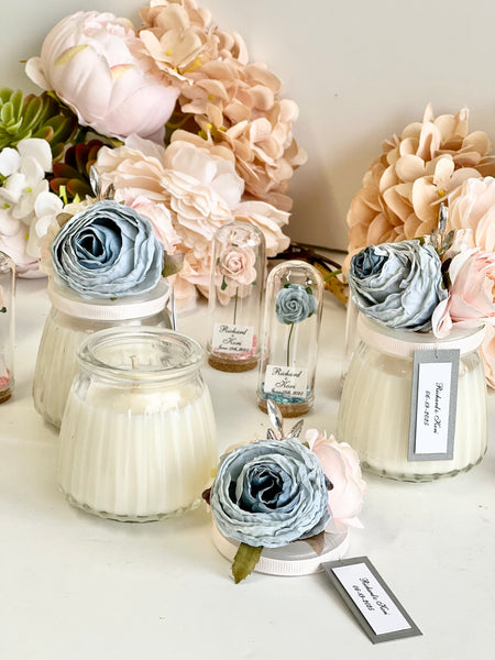 Blue Custom Candle Wedding Favors for Guests, Personalized Party Candle Favors, Bulk Candle Favors, Decorative Candles for Home, Customizable Wedding Favors