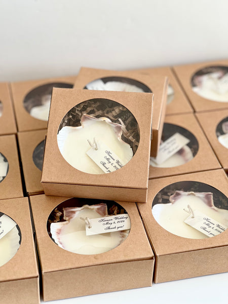 5 pcs Beach Wedding Sea Shell Candle Favors with Box, Ocean Theme Wedding Favors for Guests, Custom Beach Party Favors