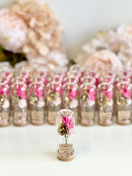 10 pcs Wedding Favors – Custom Glass Dome Cloche Favors, Beauty and the Beast Party Favors for Guests