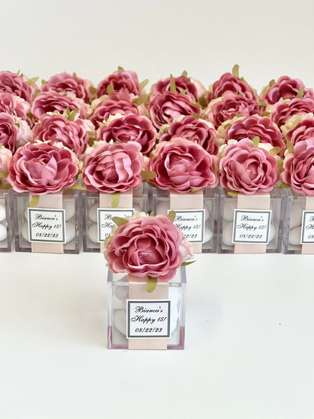 5 pcs Personalized Acrylic Favor Boxes – Custom Guest Gifts for Weddings, Baptisms, Baby Showers & Events