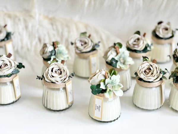 Sage Green Custom Candle Wedding Favors for Guests, Personalized Party Candle Favors, Bulk Candle Favors, Decorative Candles for Home, Customizable Wedding Favors