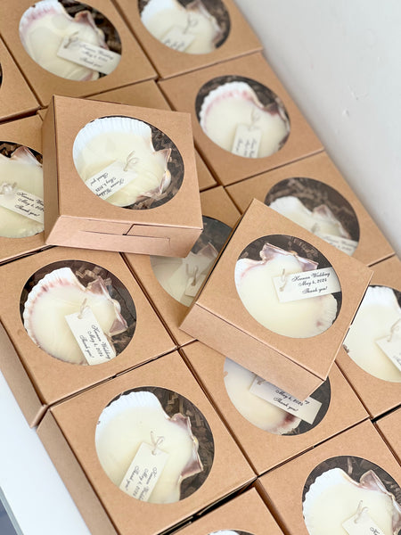5 pcs Beach Wedding Sea Shell Candle Favors with Box, Ocean Theme Wedding Favors for Guests, Custom Beach Party Favors