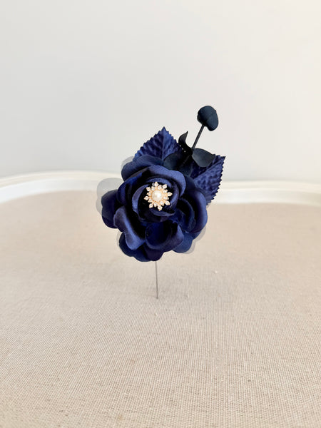 Navy Blue Corsage and Boutonnieres Set, Wedding Corsages, Wrist Corsage, Elegance Wedding Corsage, Bridesmaids Corsage, Bridal Bracelets