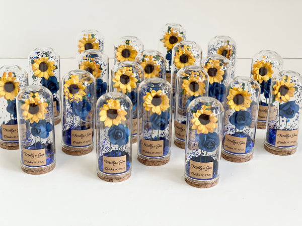 10 pcs Wedding Favors for Guests, Wedding Favors, Rustic Wedding, Custom Favors, Personalized Sunflower Favors, Rustic Favors