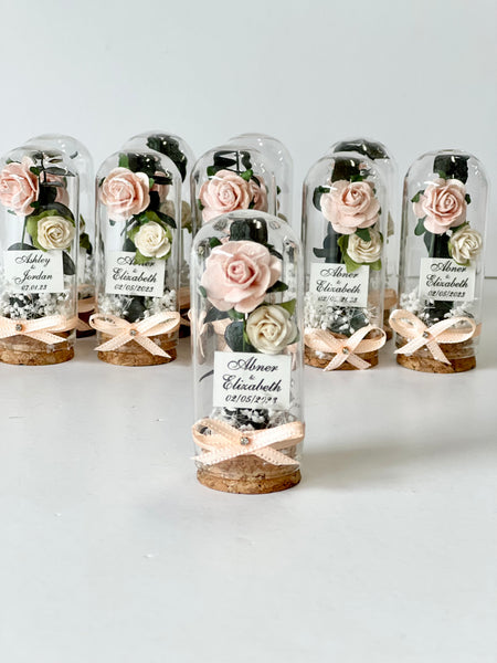 10 pcs Wedding Favors – Custom Glass Dome Cloche Favors, Beauty and the Beast Party Favors for Guests