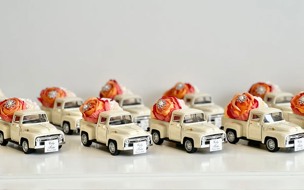 Personalized Vintage Car Wedding Keepsakes, Orange Guest Gifts, Baby Shower, Custom Bride Shower Favors