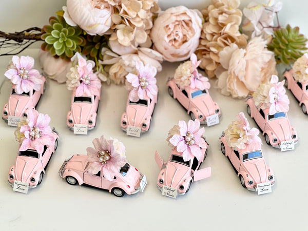 Pink Car Wedding Favors, Vintage Car Favors, Wedding Favors for Guests, Baby Shower Party Favors, Custom Sweet 15 Favors, Bachelorette Favors