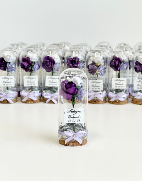 10 pcs Wedding Favors – Custom Glass Dome Cloche Favors, Beauty and the Beast Party Favors for Guests