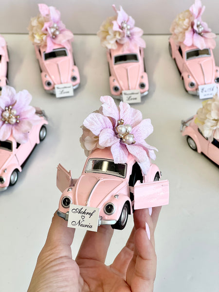 Pink Car Wedding Favors, Vintage Car Favors, Wedding Favors for Guests, Baby Shower Party Favors, Custom Sweet 15 Favors, Bachelorette Favors