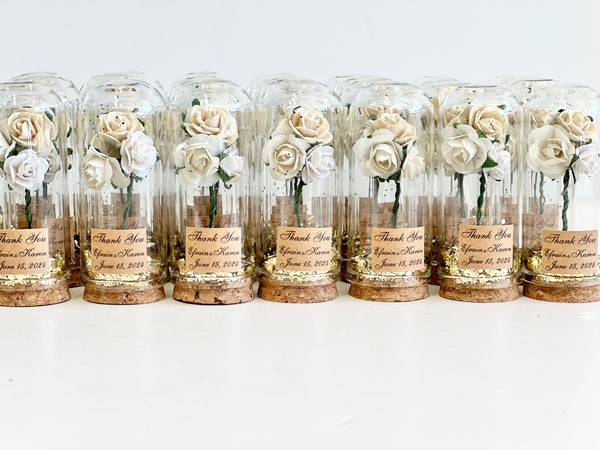 10 pcs Wedding Favors – Custom Glass Dome Cloche Favors, Beauty and the Beast Party Favors for Guests