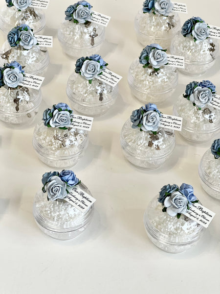 10 pcs Baptism Favors, Christening Favors, Rosary Favor Boxes, Personalized First Communion Souvenirs, Custom Baptism Gifts