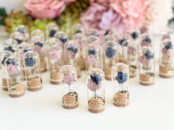 10 pcs Wedding Favors – Custom Glass Dome Cloche Favors, Beauty and the Beast Party Favors for Guests