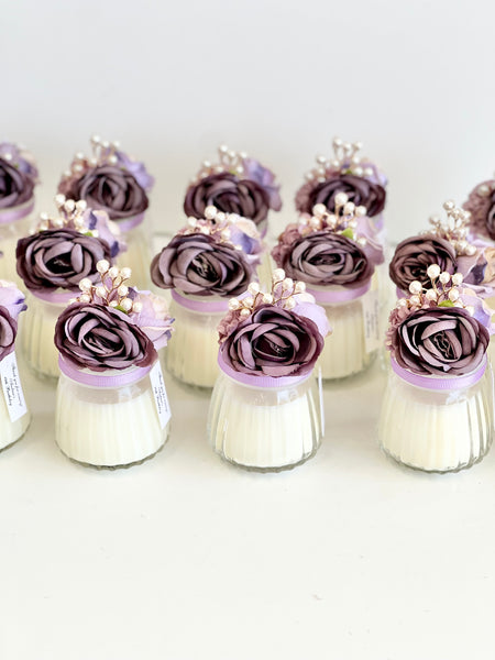 Purple Custom Candle Wedding Favors for Guests, Personalized Party Candle Favors, Bulk Candle Favors, Decorative Candles for Home, Customizable Wedding Favors