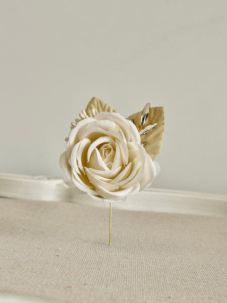 Ivory Wedding Corsages Boutonniere Set, Prom Wrist Corsage, Luxury Rose Corsage, Elegance Bridesmaids Corsage, Bridal Bracelets