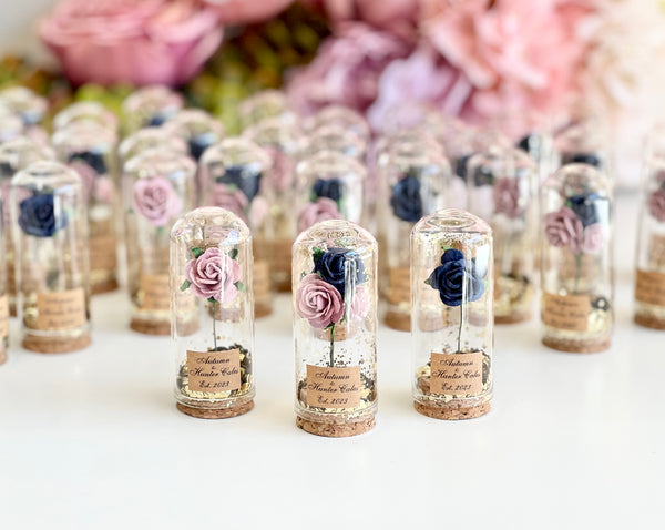 10 pcs Wedding Favors – Custom Glass Dome Cloche Favors, Beauty and the Beast Party Favors for Guests