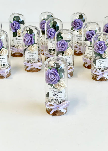 10 pcs Wedding Favors – Custom Glass Dome Cloche Favors, Beauty and the Beast Party Favors for Guests