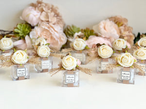 These handmade personalized favors are the perfect addition to any event, whether it’s a Wedding, Engagement, Bridal Shower, Baptism, Anniversary, Quinceañera, Birthday, Prom, Graduation, or any other special occasion. They also make wonderful Gifts for Guests, Bridesmaids, Christenings, 1st Communions, Party Gifts, 1st Birthdays, Bachelorette Parties, Baby Showers, Save the Dates, Confirmations, and so much more.