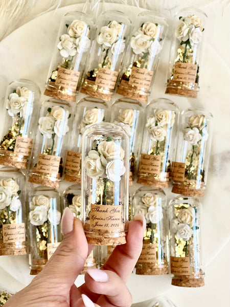 10 pcs Wedding Favors – Custom Glass Dome Cloche Favors, Beauty and the Beast Party Favors for Guests