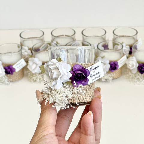 10 pcs Custom Candle Wedding Favors – Personalized Luxury Boho Party Candle Gifts for Guests, Bulk Home Decor