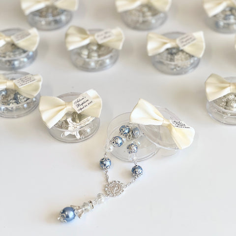 12 pcs Baptism Favors, Christening Favors, Rosary Favor Boxes, Personalized First Communion Souvenirs, Custom Baptism Gifts