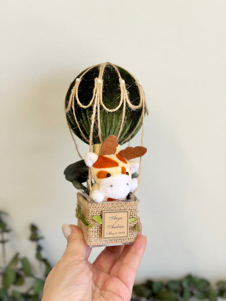 Safari Hot Air Balloon Baby Shower Favor, Jungle Baby Shower Gift, Neutral Baby Shower Decor, Newborn Keepsake Favors for Guests