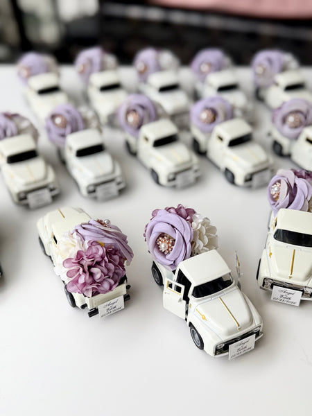 Lilac Track Car Wedding Favors, Wedding Car Gifts for Guests, Baby Shower, Personalized Party Favors, Custom Bride Shower Favors