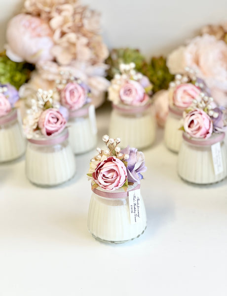 Pink Custom Candle Wedding Favors for Guests, Personalized Party Candle Favors, Bulk Candle Favors, Decorative Candles for Home, Customizable Wedding Favors