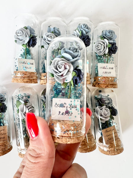 10 pcs Wedding Favors – Custom Glass Dome Cloche Favors, Beauty and the Beast Party Favors for Guests