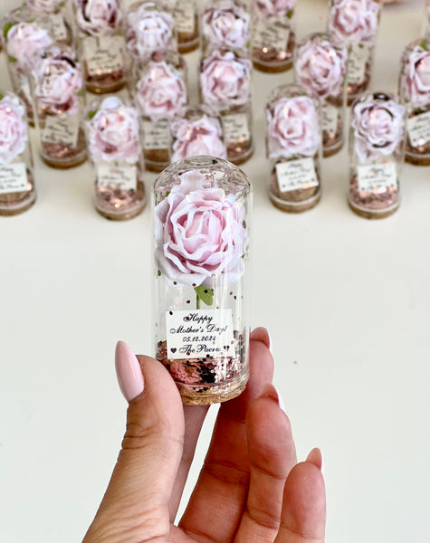 10 pcs Bulk Wedding Favors for Guests, Rose Dome Favors, Personalized Party Gifts, Beauty and the Beast Custom Favors, Rustic Favors Gifts, Boho
