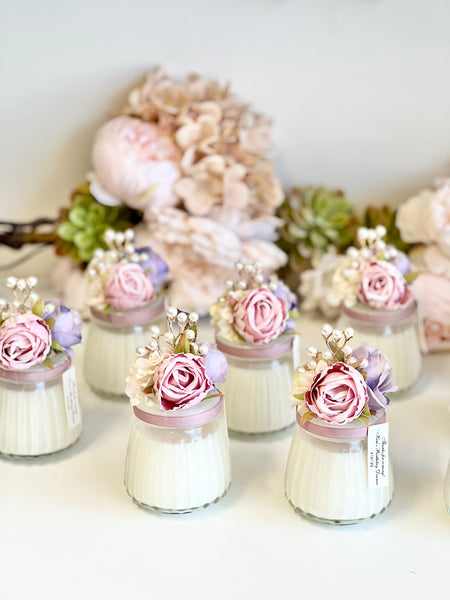 Pink Custom Candle Wedding Favors for Guests, Personalized Party Candle Favors, Bulk Candle Favors, Decorative Candles for Home, Customizable Wedding Favors