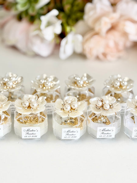 Baptism Favors Cross with Necklace Gifts, Christening Rosary Favors for Guests, Custom First Communion Favors, Personalized Baptism Gifts