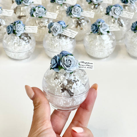 10 pcs Baptism Favors, Christening Favors, Rosary Favor Boxes, Personalized First Communion Souvenirs, Custom Baptism Gifts