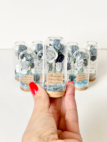 10 pcs Wedding Favors – Custom Glass Dome Cloche Favors, Beauty and the Beast Party Favors for Guests