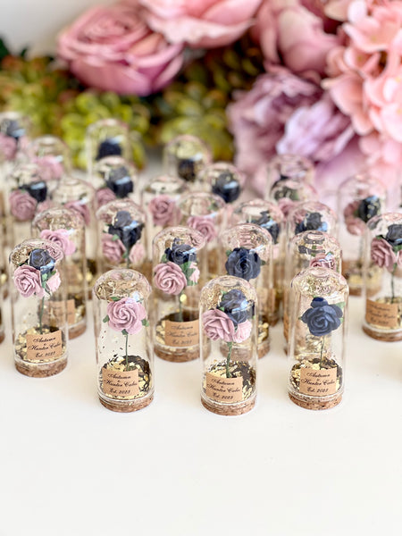 10 pcs Wedding Favors – Custom Glass Dome Cloche Favors, Beauty and the Beast Party Favors for Guests