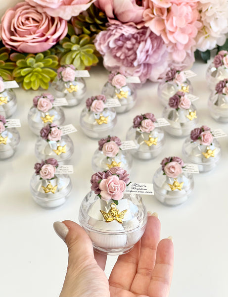 10 pcs Baptism Favors, Christening Favors, Angel Favor Boxes, Personalized First Communion Souvenirs, Custom Baptism Gifts