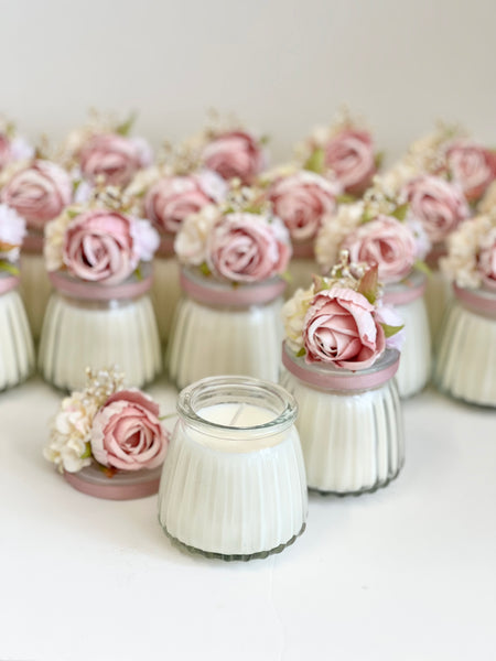 Pink Custom Candle Wedding Favors for Guests, Personalized Party Candle Favors, Bulk Candle Favors, Decorative Candles for Home, Customizable Wedding Favors